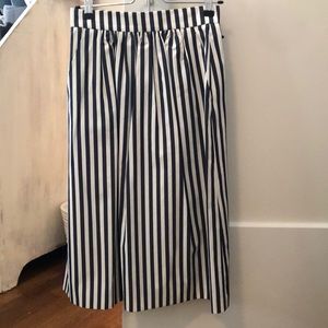 Zara blue and white striped skirt